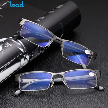 

Zilead Alloy Anti Blue Light Reading Glasses Men Business Half Frame Presbyopic Eyeglasses Hyperopia Eyewear With +1.0to+4.0