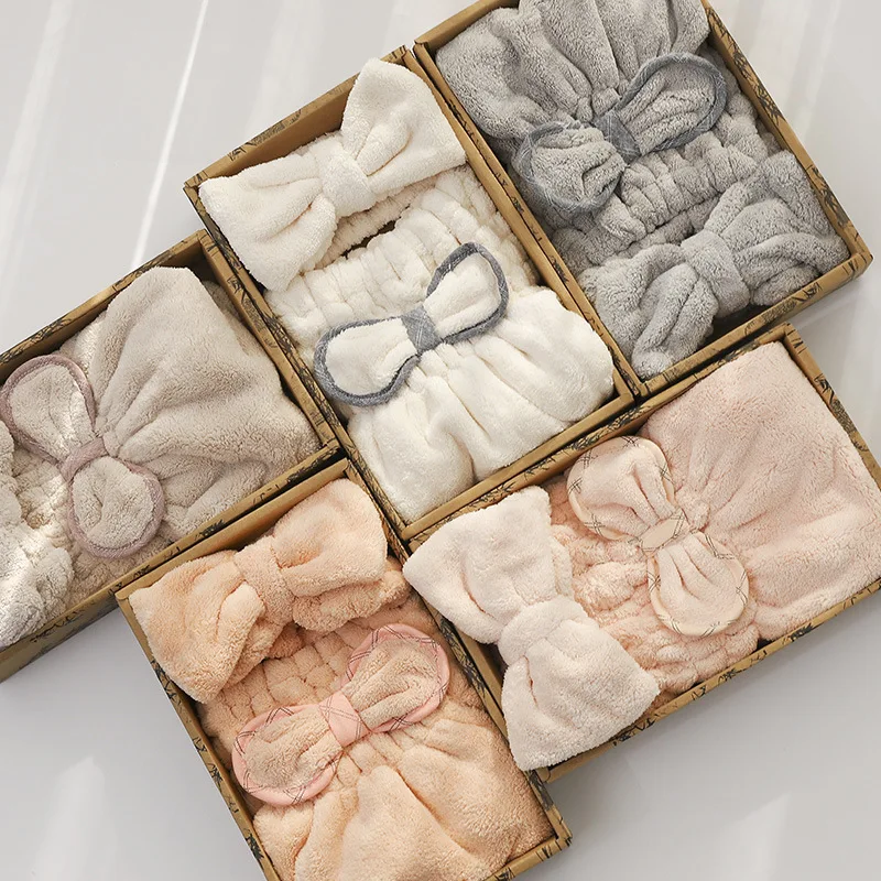 Toalha dos Desenhos Bonito do Urso de Chapéu de Cabelos Turbante do Cabelo do Microfiber Suave à Prova Rapidamente Enrolado Animados Forma Secos Cap Banho Sensação d’ Água 2020