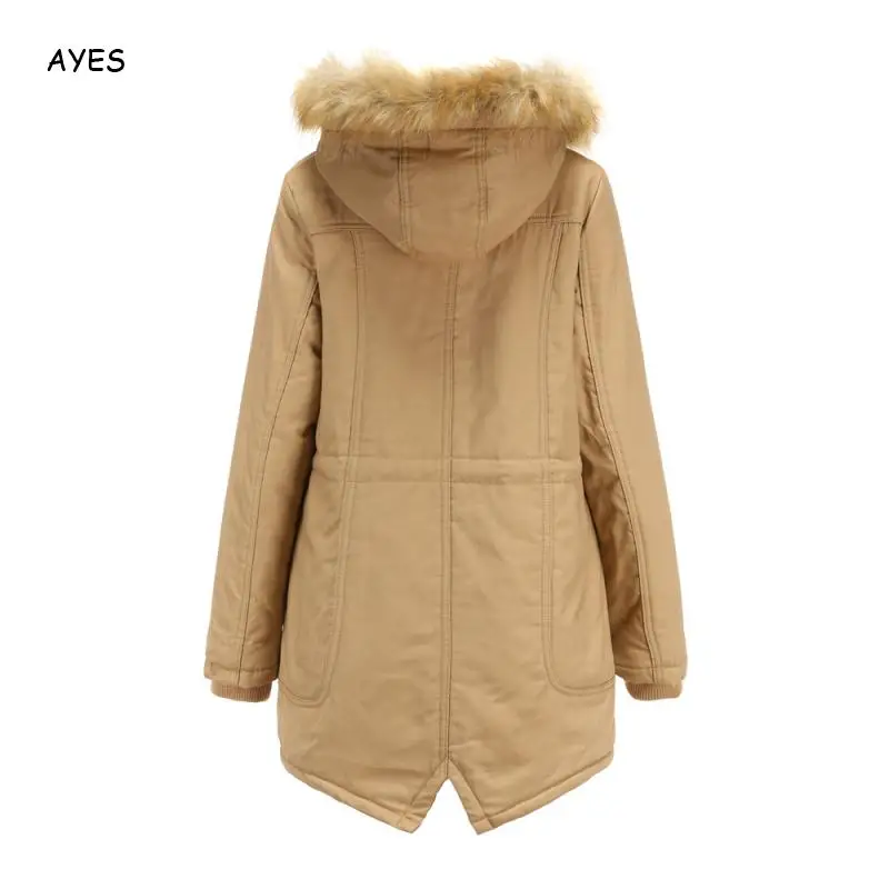 Women High Quality Keep Warm Overcoat Fur Hap Zipper Pockets Outers Autumn Winter Cotton Women Parkas Red Female Plus Size 3xl