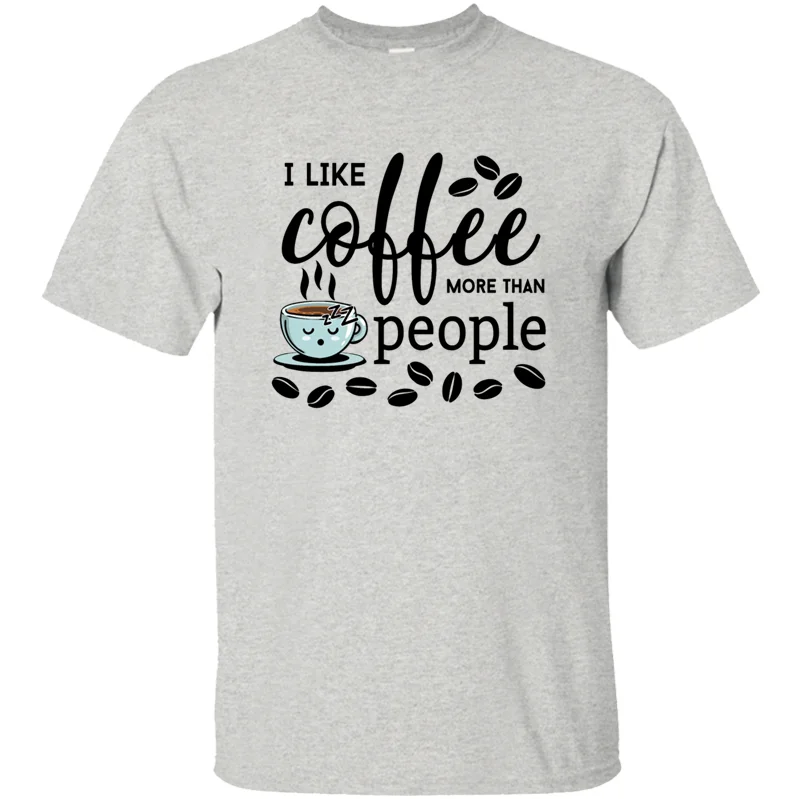 Men-Gray Дизайнерская Повседневная футболка Kaffee Bohne coffee I Like coffee, мужская и женская футболка с круглым вырезом, Мужская футболка с надписью, большие размеры S~ 5xl, топы в стиле хип-хоп - Цвет: Men-Gray