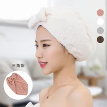 Быстросохнущая густая сухая шапочка для волос для взрослых треугольная Коралловая бархатная шампунь полотенце головной убор водопоглощающая длинная щетка для волос головной платок H