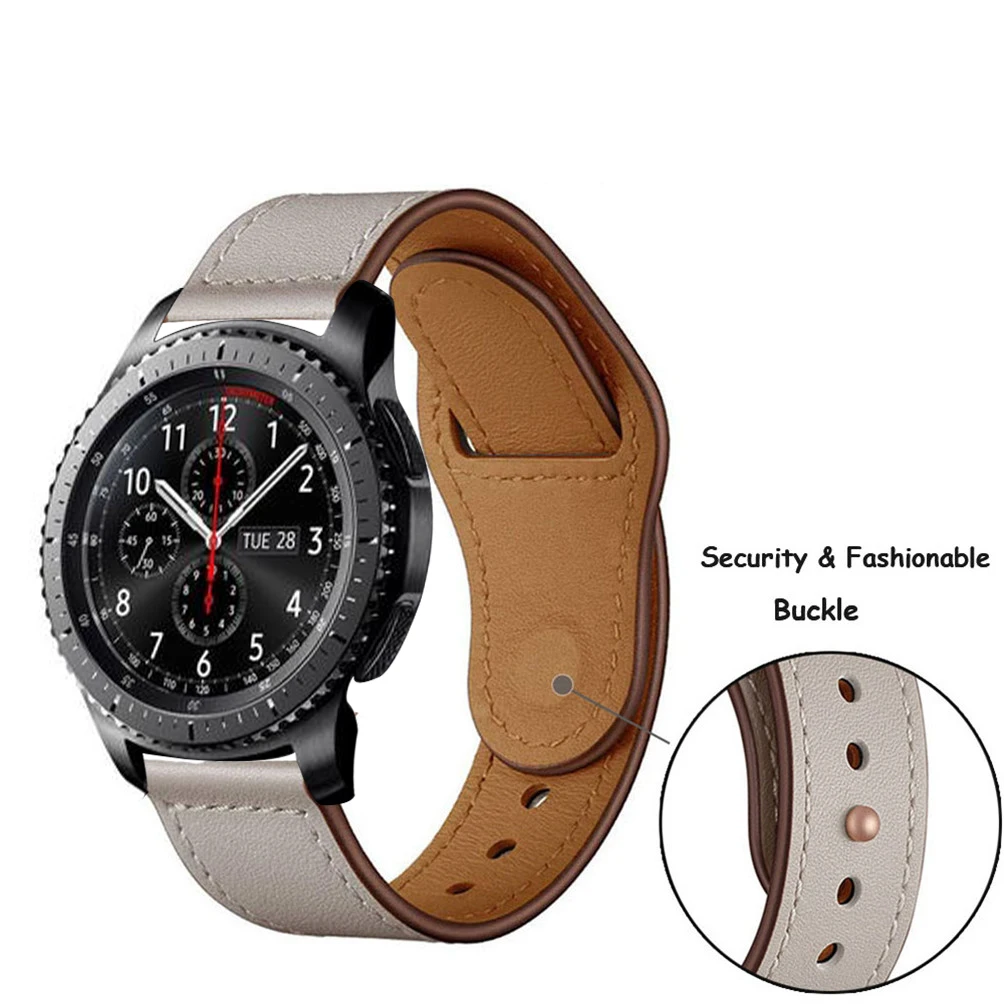 Кожаный браслет для Samsung Gear Sport S2 S3 Galaxy Watch Active 42/46 мм 20/22 ремешок Huami Amazfit Bip Huawei gt