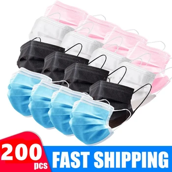 

Disposable Protective Mask 3-layer Non-woven Fabric Safety Breathable Mask Filter Anti-pollution Ear-hanging Masks Fast Delivery