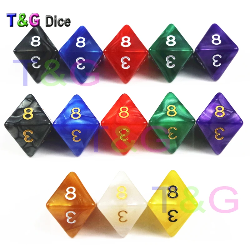 Совершенно новые D8 игральные кости для Rpg 8 лиц богатые цвета настольная игра Dnd