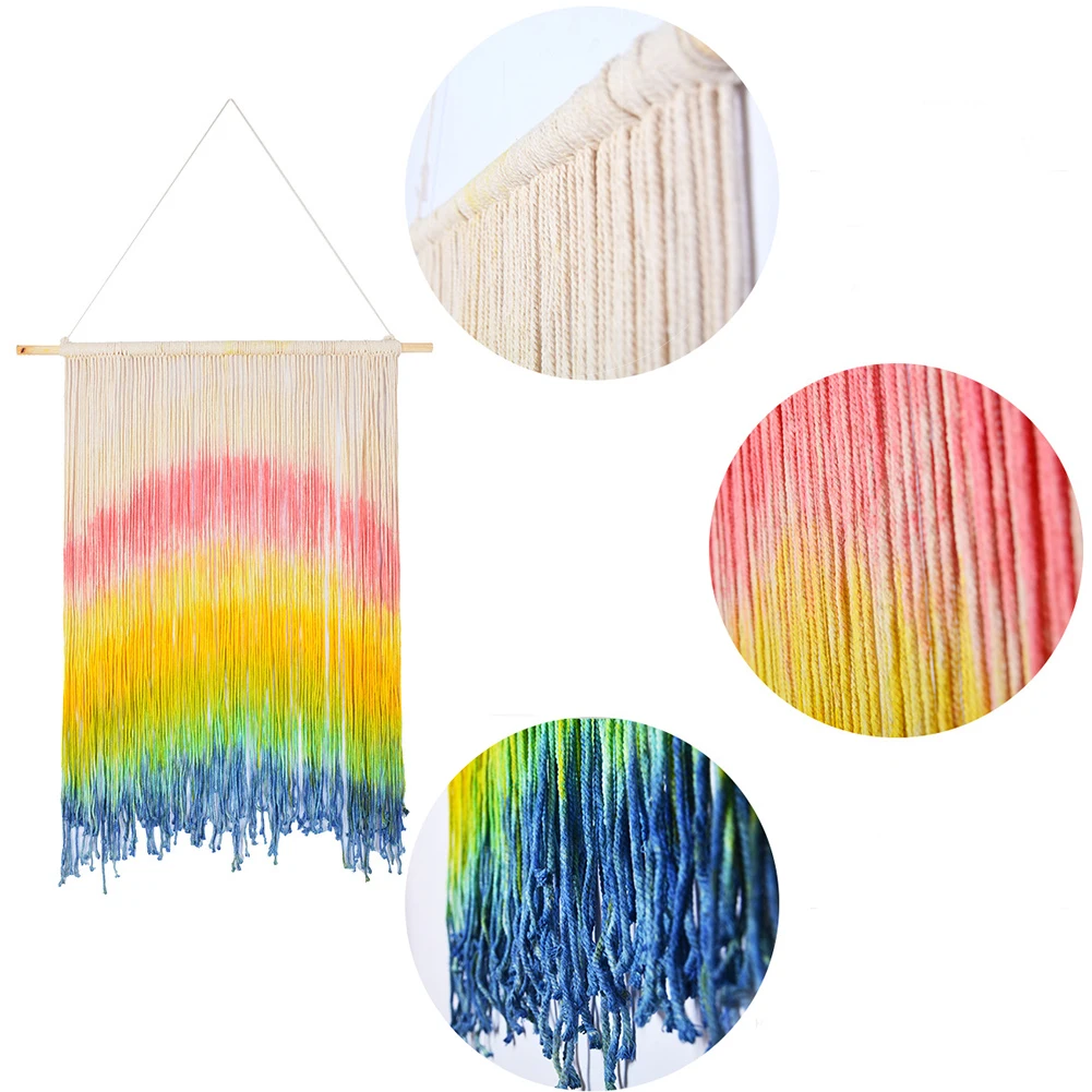 Макраме настенный, Радуга красочный ручной работы тканый хлопковый гобелен настенный Декор Бохо богемное украшение для дома для спальни