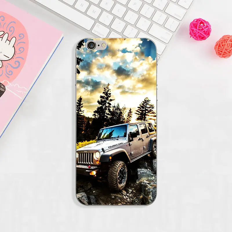 Популярные Чехлы для мобильных телефонов из мягкого ТПУ для Jeep Wrangler, чехлы для iPhone 8, 7, 6 S, 6 Plus, X, XR, XS, 11 Pro Max, 5, 5S, 5C, SE, 4, 4S, чехлы