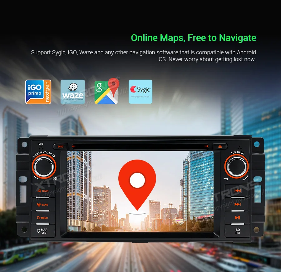 Discount XTRONS 6.2"Android 9.0 Octa Core 4GB RAM 64GB ROM Car DVD Player Multimedia GPS System TPMS SWC for JEEP for DODGE for Chrysler 14