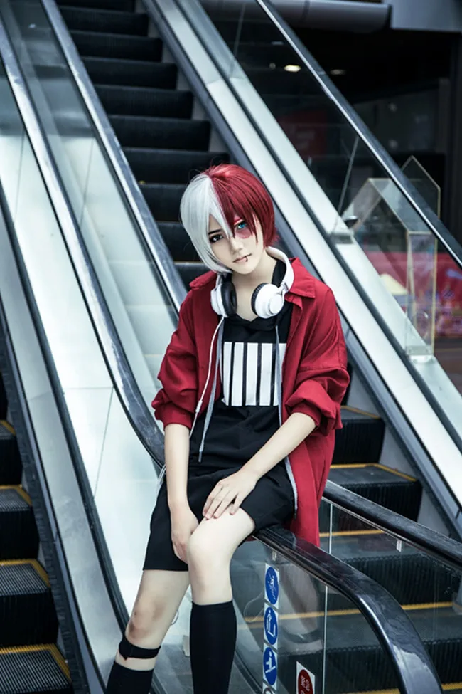 Аниме одежда Todoroki Shoto Fan-fiction одежда в стиле хип-хоп панк Косплей Костюм Пальто футболка A