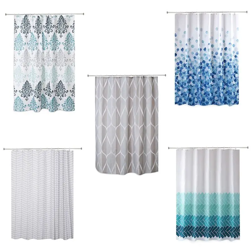European Style Shower Curtain Bathroom Fall Curtains Waterproof Cloth for Shower Room Bath Use-0