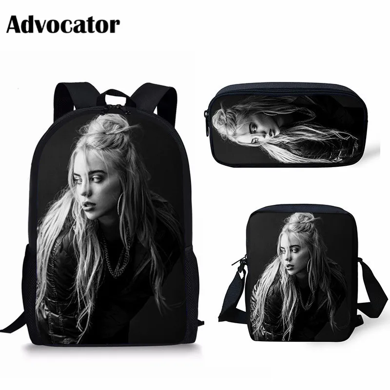 ADVOCATOR BAG ADVOCATOR 3 шт./компл. Billie Eilish шаблон школьные сумки набор для подростков студентов детский рюкзак для мальчиков сумка-портфель - Цвет: ADVOCATOR BAG