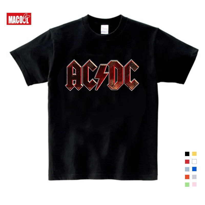 Детские толстовки с капюшоном; толстовки с героями мультфильмов; Acdc; толстовки с капюшоном для маленьких мальчиков; одежда; футболка с рок-группой; белая детская Милая Толстовка для маленьких девочек; 8T - Цвет: kids T-shirt black