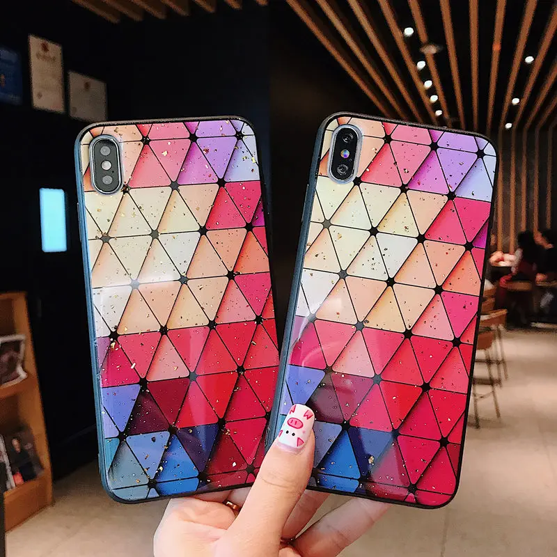 

LOVERONY Grid Glitter Diamond Phone Case Logo For iPhone XS MAX X 6 6s Plus Vsco Soft TPU Cover For iPhone7 8 Plus Capinha Funda