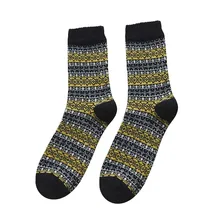 Женские носки, зимние теплые толстые шерстяные винтажные носки, женские повседневные полосатые уличные носки, милые женские носки для девочек, темно-синие