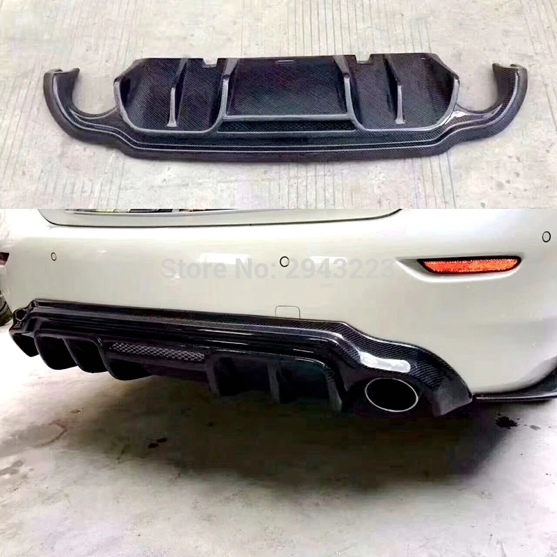 

For Infiniti Q50 Q50S Sedan 4 Door 2015-2018 Carbon Fiber Rear Diffuser Bumper lip Spoiler Guard Protector Skid Plate Cover