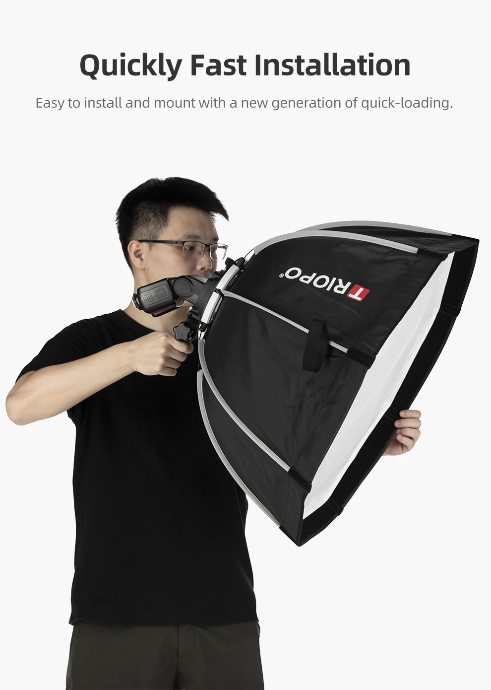 Description Picture 4 of itemTriopo KX65 65cm KX90 90cm Speedlite Octagon Umbrella Softbox with grid Outdoor Flash Soft Box for Godox V1 Speedlite Softbox