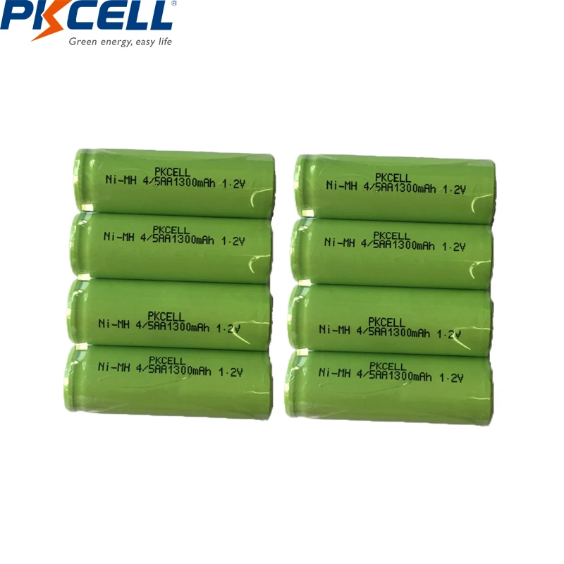8 шт PKCELL перезаряжаемые 1,2 v 4/5AA 1300MAH NIMH батареи плоские верхние промышленные аккумуляторы