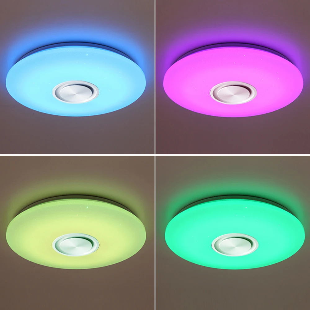 

Junejour Bluetooth Led Music Ceiling Lights Starry App/Remote Control Dimming Rgb Bluetooth Led Lamp Ac180-240V
