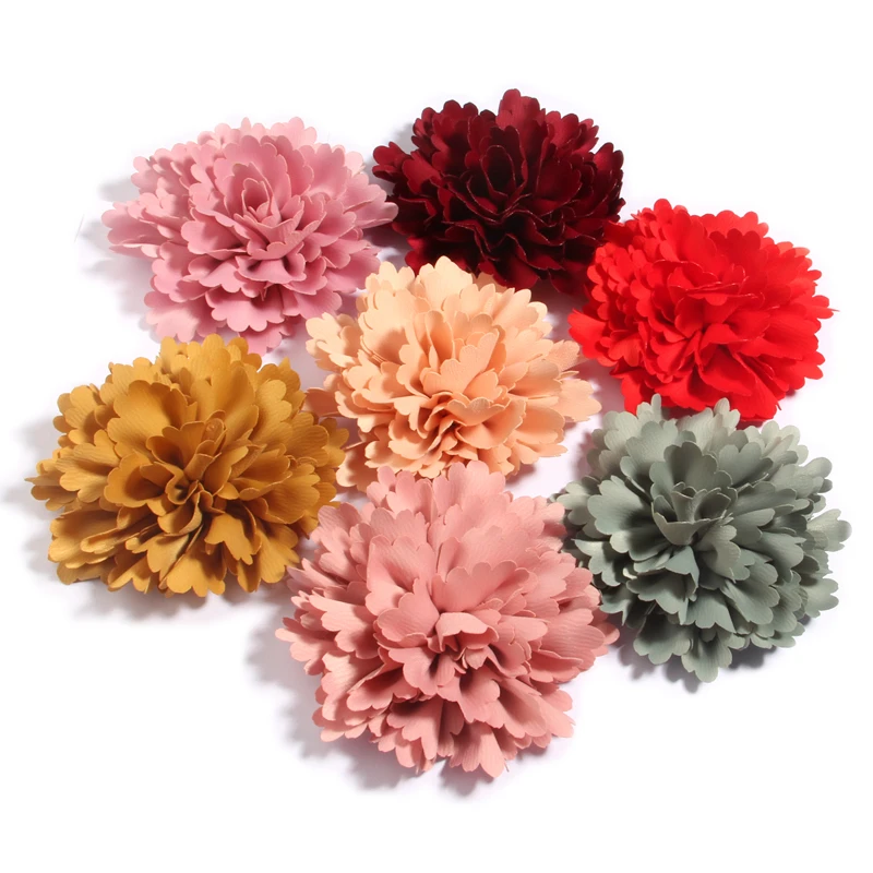 

60Pcs 10cm 3.9" Artificial Flower Cloth DIY Handmade Hair Accessories Jewelry Accessories Hot Flower Pearl Package Flower Brooch