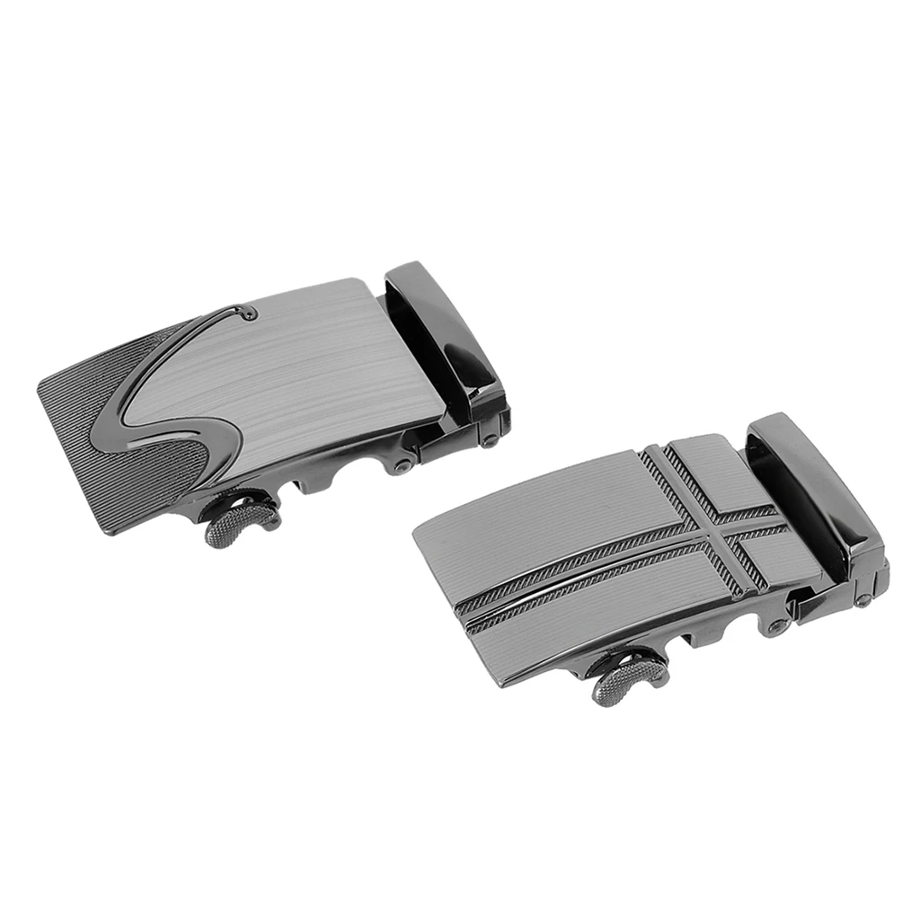 2pcs Fashion Ratchet Belt Buckle Only Business Automatic Slide Buckle 3.5cm Belt