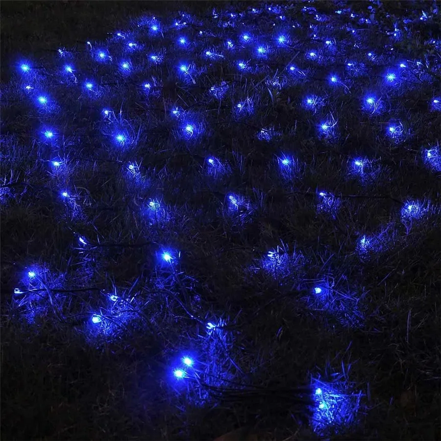 thumbnail image 1 of Guirnalda de luces LED de malla de 200 LED con energía solar para exteriores, jardín, Navidad, patio, boda, 1 of 5