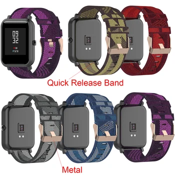 

Quick Release Canvas Strap For Xiaomi Huami Amazfit Bip/Bip S/Lite Smart Watch Band 20MM Wrist Bracelet For Amazfit GTS/GTR 42MM