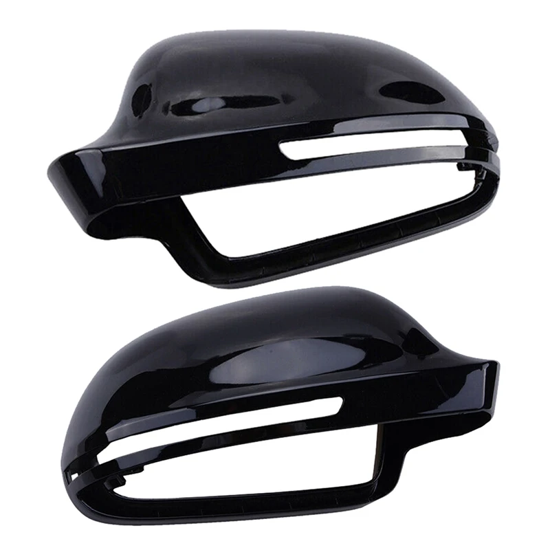 2Pcs Side Wing Mirror Cover Cap Trim For- A3 A4 B8 S4 A5 S5 8T Q3 Gloss Black - Left 8F0857527B & Right 8F0857528B | Автомобили и