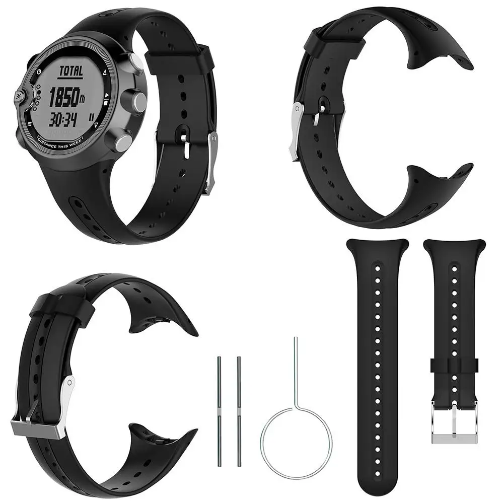 

Replacement Soft Silicone Watch Strap Band For Garmin Swim Swim Sports Watch With Tools Smart Watch Belt Wristband Black