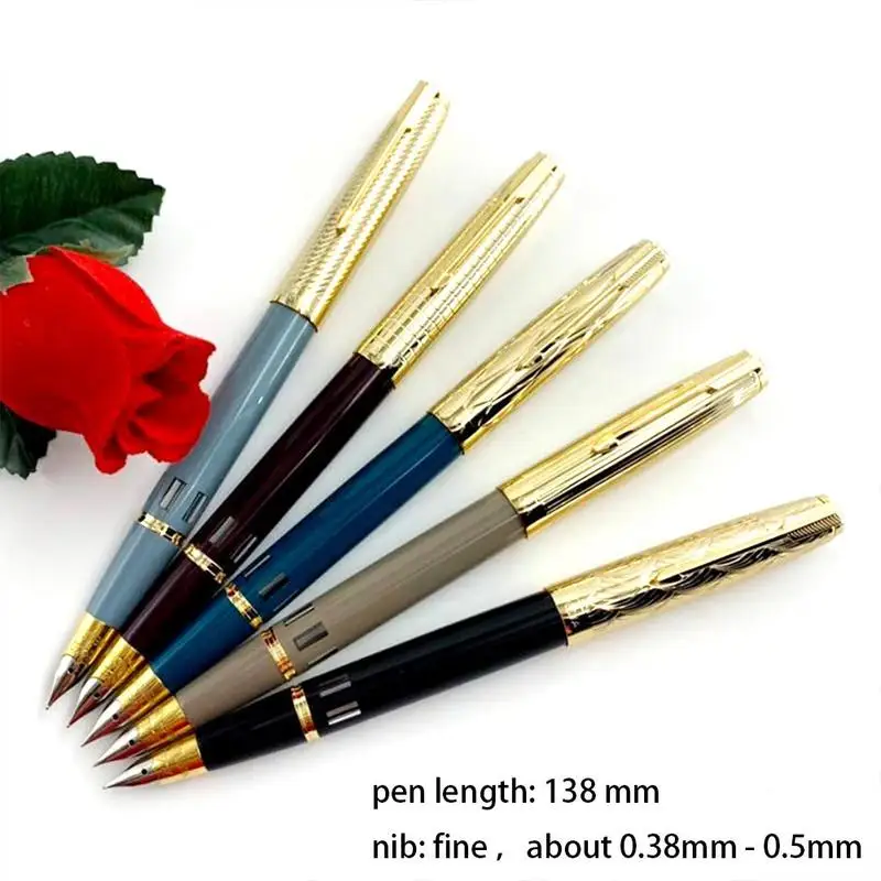 

1pcs Vacuum Piston Large Bag Tipped Gold Pen Large Capacity Vacumatic Fountain Pen Popular Ink Signature Pen Stationary Supplies