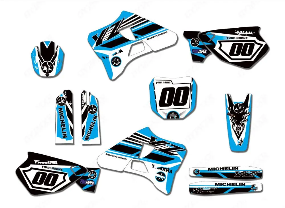 Кросса Графика наклейки для Yamaha YZ125 YZ 125 250 1996-2001 1997 1998 1999 2000