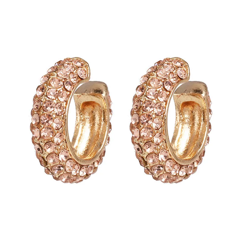 E40218 KOMi Bohemia 12 Colors Style Stud Earrings Rhinestone Crystal Sparkling Alloy Stud Earrings for Women Party Jewelry Gift C0104 - Окраска металла: E40218
