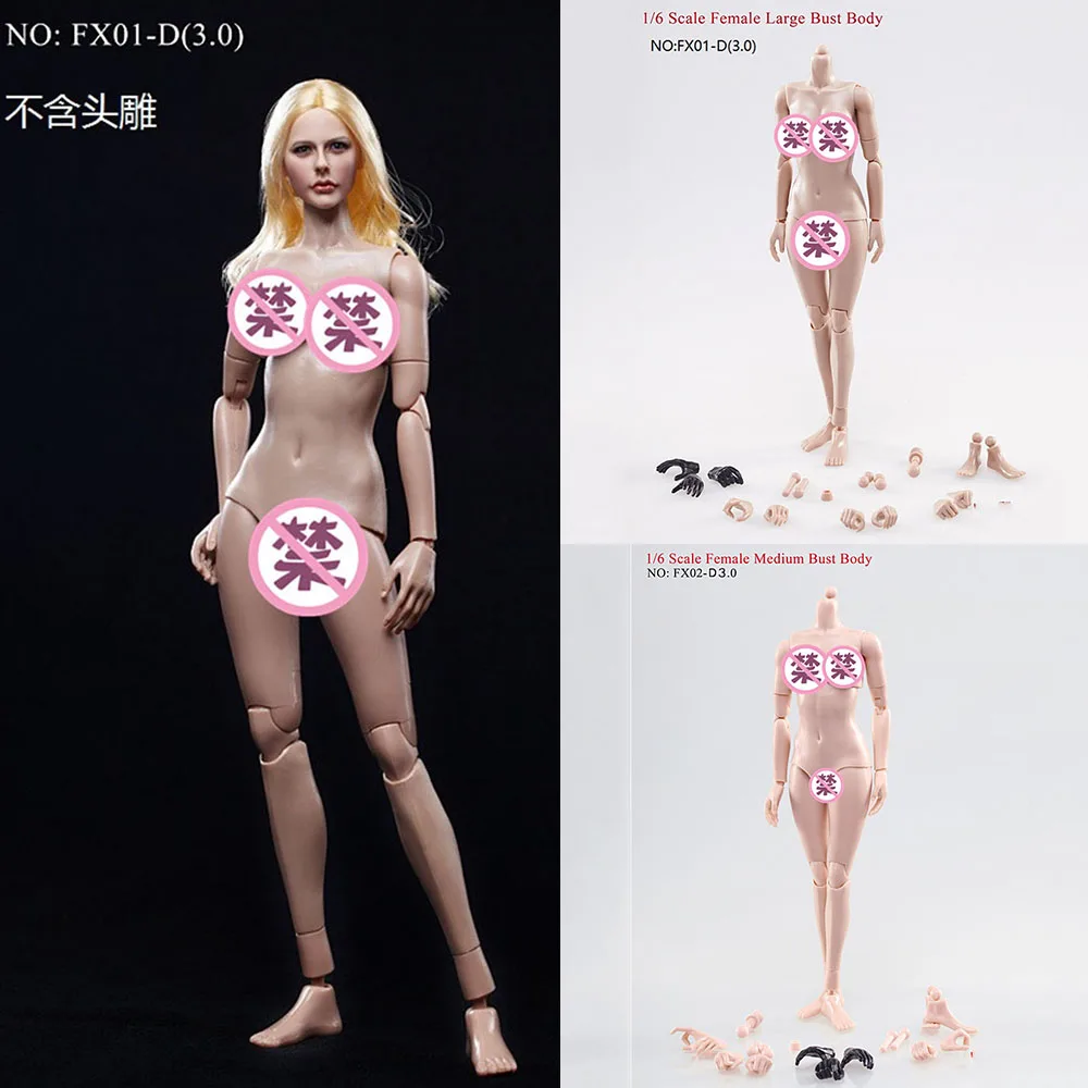 

VERYCOOL 1:6 Scale Female Figure Body Version 3.0 Natural Skin Soft Breasts Model with Extra Hands and Fee for KUMIKs Head