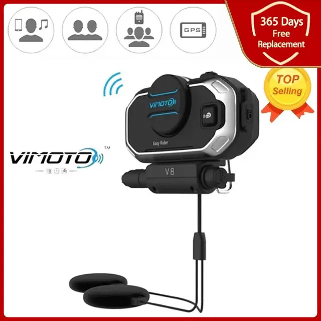 Esy Rider Vimoto V8 Interphone interfono per csco d motociclist cuffie Stereo per telefono cellulre rdio Bluetooth  2 vie comptibili con Bluetooth|Helmet Hedsets|  