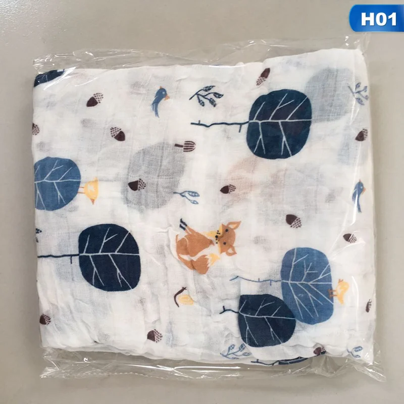 Детские муслиновые одеяла 120x120 см, хлопковые двухслойные мягкие марлевые банные полотенца для новорожденных, Детские муслиновые накидки