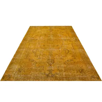 

Handmade Yellow Vintage Overdyed Turkish Area Rug 189x290 Cm-6'2''X9'6''