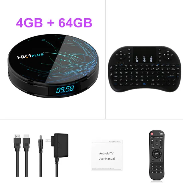 4G 64G i8 4 Гб 64 Гб HK1 Plus Android 9,0 ТВ BOX Amlogic S905X2 4 ядра, Wi-Fi, BT4.0 H.265 4K Youtube Google Play Смарт ТВ коробка PK X96 MAX X2 - Цвет: 4G 64G i8