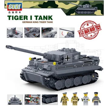

Military German King Tiger I ww2 Tank M1A2 1010PCS building block bricks assemble collection model toys gift