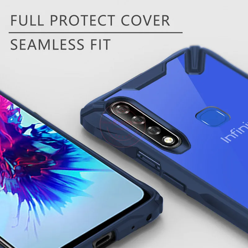 Чехол для телефона Rzants для Infinix Smart 3 Plus/S4, прозрачный жесткий чехол для ПК, двухслойная усиленная рамка, противоударный Тонкий чехол