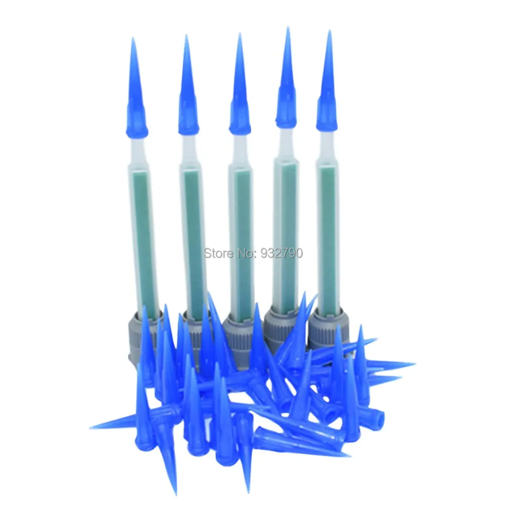 

100x 25G 22G 18G Plastic Tapered Dispensing Tips & 5x 1:1 AB Glue Epoxy Resin Mixing Nozzle
