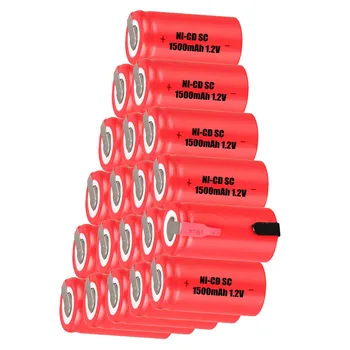 

20 pcs SC 1500mah 1.2v battery NICD rechargeable batteries for electric screwdriver electric drill 4.25cm*2.2cm for power tools