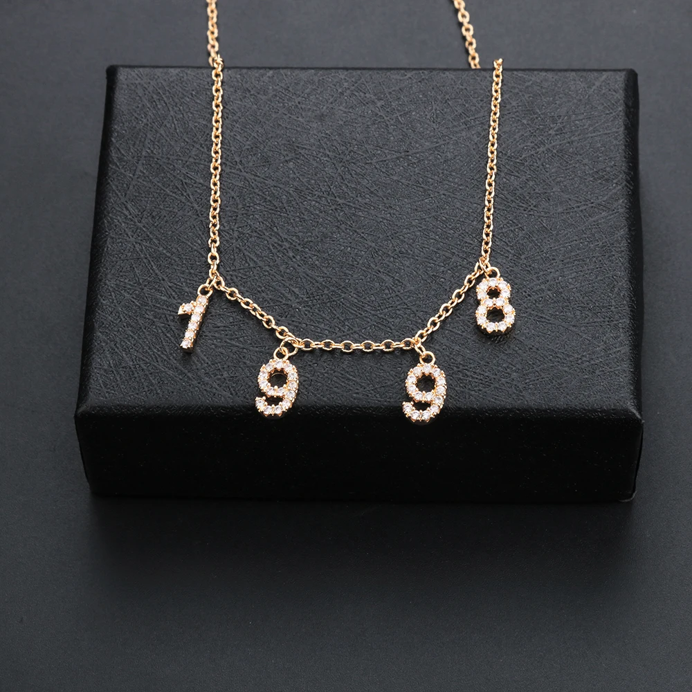 Lateefah Custom Name Necklace Women Special Date Year from 1980 to 2002 Personality Collares Jewelry Number or Letter Necklaces