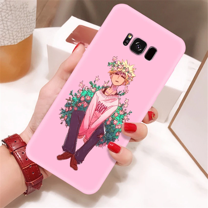 Anime My Hero Boku no Hero Academia in pink soft candy Phone Case for Samsung s8 s8plus s9 s9plus s10 s10e note9 note10