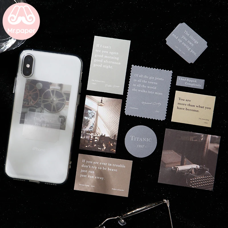Mr.paper 30pcs/lot Instagram Style Butter Paper Kraft Card Scrapbooking Material Paper Fresh Words LOMO Cards