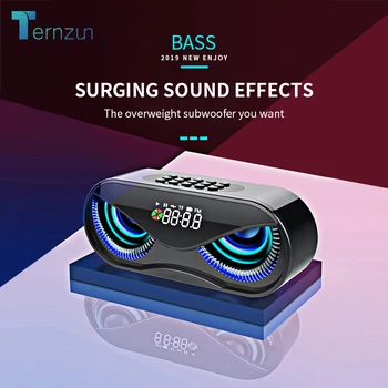 

M6 Cool Owl Design Bluetooth Speaker LED Flash Wireless Loudspeaker FM Radio Alarm Clock TF Card Support Select Songs By Number