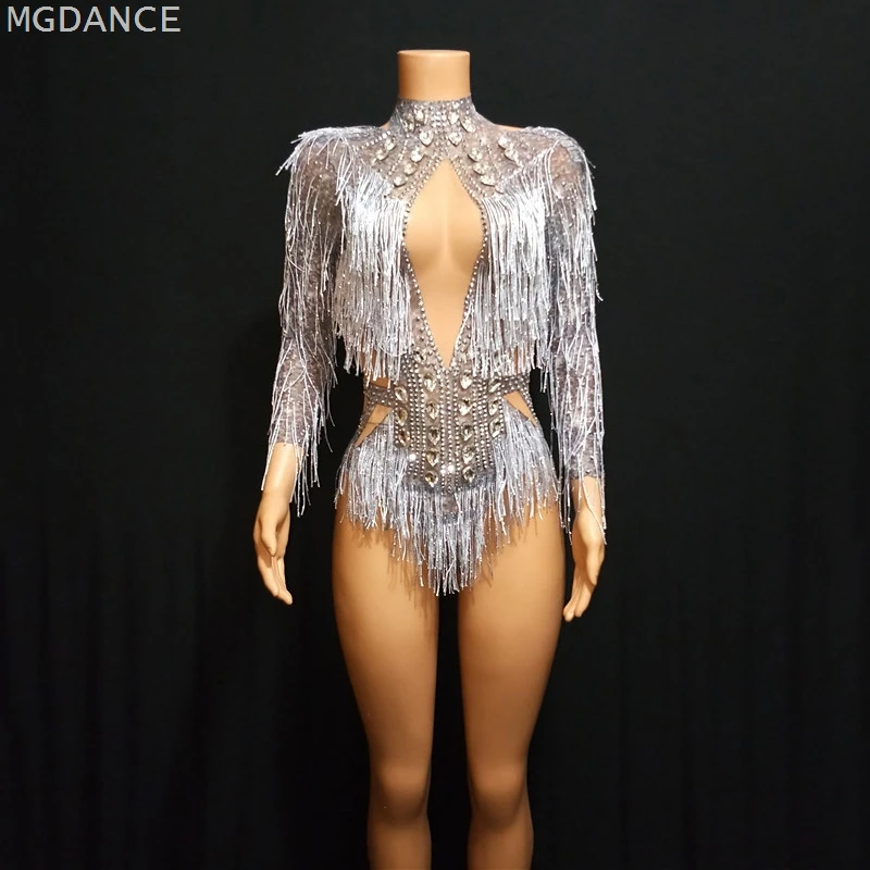 Новый сексуальный сетчатый Блестящий комбинезон без рукавов со стразами и