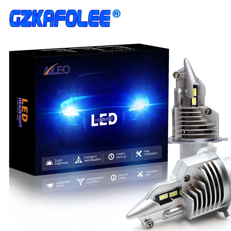 

GZKAFOLEE Led H4 Car headlight Bulbs lampada H4 LED Mini H4 Led Bulb Car/motorcycle Headlight 72W 12V 24V white/6000K Super