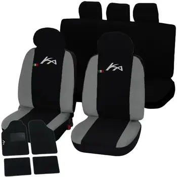 

COPRISEDILI FORD KA BICOLORE NERO - GRIGIO CHIARO CON TAPPETINI MOQUETTE