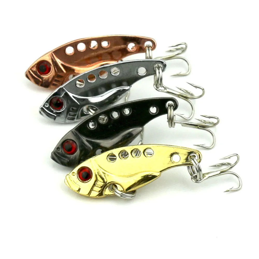  4PCS 3.5cm/3.5g Full Swimming Layer Vibration VIB Metal Blade Fishing Hard Lures Fishing Baits Fish