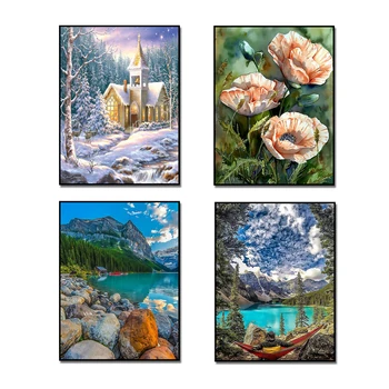 

Diamond Painting Flowers Scenery Full Square/Round Diamond Embroidery Beads Cross Stitch Mosaic Pattern Arts & Crafts Home Decor