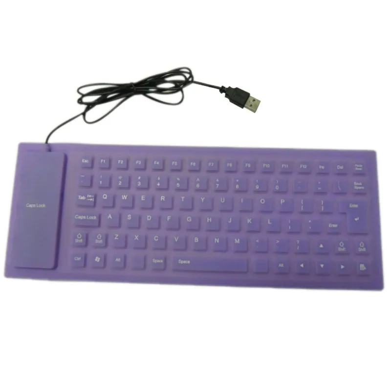 Стабильная портативная силиконовая клавиатура Складная Водонепроницаемая раскладывающаяся USB Бесшумная клавиатура