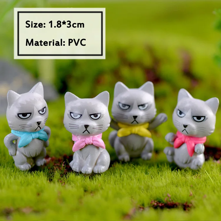 4 pcs one set BAIUFOR миниатюрный счастливый кот Рождественский подарок для детей Террариум аксессуары Волшебные садовые фигурки подарок на день Святого Валентина - Цвет: 4 pcs one set